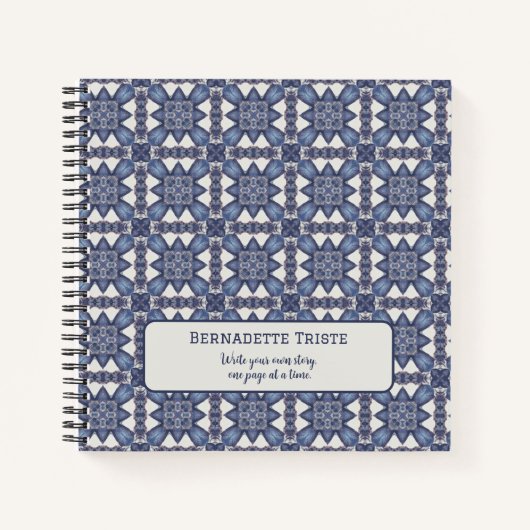 名前をカスタムする水彩抽象芸術幾何学模様 ノートブック (正面)