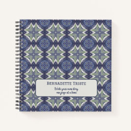 名前をカスタムする水彩抽象芸術幾何学模様 ノートブック