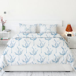 名前をカスタムする水彩海藻海岸 枕カバー