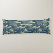 名前をカスタムする波模様 ボディピロー (裏面)