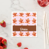 名前をカスタムする泣き叫びベビーオンピンク スタンダードカクテルナプキン (インサイチュ)