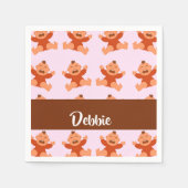 名前をカスタムする泣き叫びベビーオンピンク スタンダードカクテルナプキン (正面)