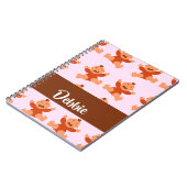 名前をカスタムする泣き叫びベビーオンピンク ノートブック (左側)