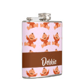 名前をカスタムする泣き叫びベビーオンピンク フラスク (右)