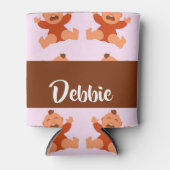 名前をカスタムする泣き叫びベビーオンピンク 缶クーラー (正面)