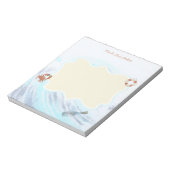 名前をカスタムする海テーマカニ救命ボトル ノートパッド (回転)