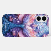 名前をカスタムする海ファンタジーレインボーマーメイドスケール Case-Mate iPhoneケース (裏面 (横))
