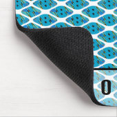 名前をカスタムする海ブルーグリーンホワイトジオパターン マウスパッド (コーナー)