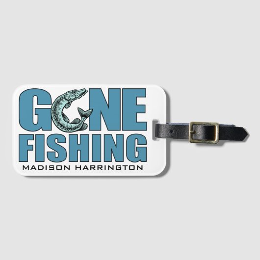 名前をカスタムする消失魚釣り ラゲッジタグ (正面横)