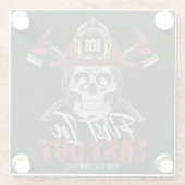 名前をカスタムする消防士がファイアマンを出し始める ガラスコースター (裏面)