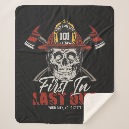 名前をカスタムする消防士がファイアマンを出し始める シェルパブランケット (正面)