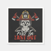 名前をカスタムする消防士がファイアマンを出し始める スタンダードカクテルナプキン (正面)