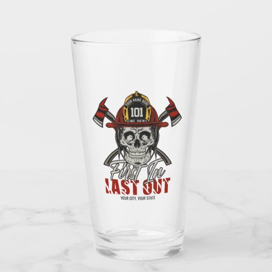 名前をカスタムする消防士がファイアマンを出し始める タンブラーグラス (正面)