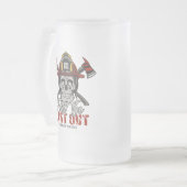 名前をカスタムする消防士がファイアマンを出し始める フロストグラスビールジョッキ (正面左)