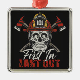 名前をカスタムする消防士がファイアマンを出し始める メタルオーナメント