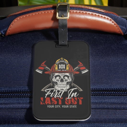 名前をカスタムする消防士がファイアマンを出し始める ラゲッジタグ (正面インサイチュ2)