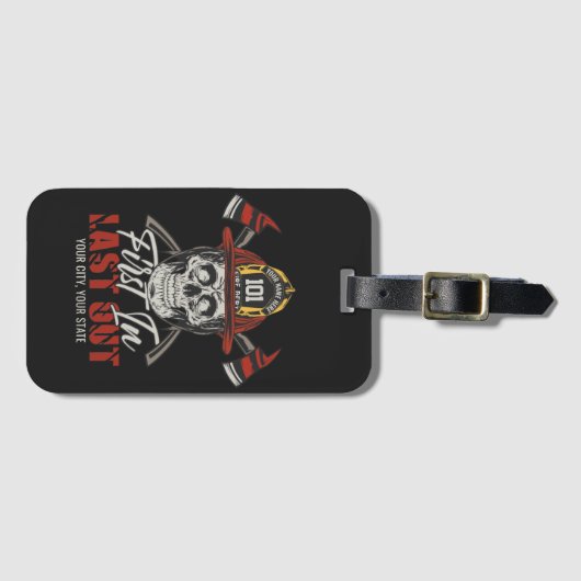 名前をカスタムする消防士がファイアマンを出し始める ラゲッジタグ (正面横)