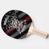 名前をカスタムする消防士消防署 卓球ラケット (横)
