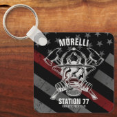 名前をカスタムする消防署 キーホルダー (正面)