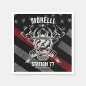 名前をカスタムする消防署 スタンダードカクテルナプキン (正面)