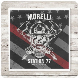 名前をカスタムする消防署 スタンダードカクテルナプキン