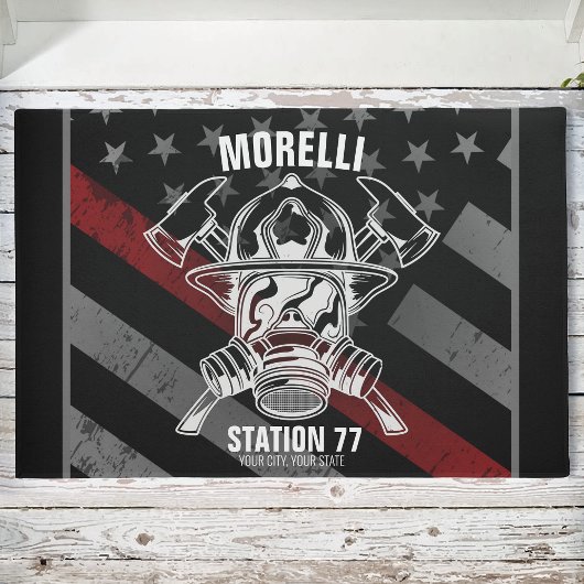 名前をカスタムする消防署 ドアマット