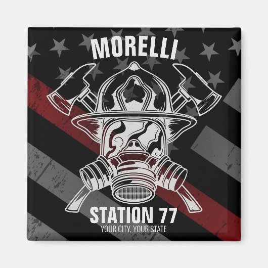 名前をカスタムする消防署 マグネット (正面)