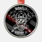 名前をカスタムする消防署 メタルオーナメント (正面)