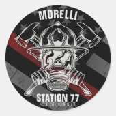 名前をカスタムする消防署 ラウンドシール (正面)