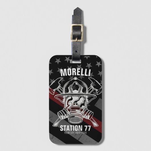 名前をカスタムする消防署 ラゲッジタグ (正面縦)