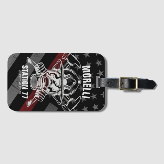名前をカスタムする消防署 ラゲッジタグ (正面横)