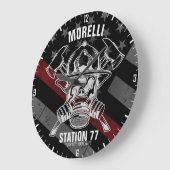 名前をカスタムする消防署 ラージ壁時計 (傾斜)
