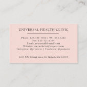 名前をカスタムする淡い色のパステルピンクホワイトブラックモノグラム 名刺 (裏面)