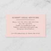 名前をカスタムする淡い色のパステルピンクホワイトブラックモノグラム 名刺 (裏面)