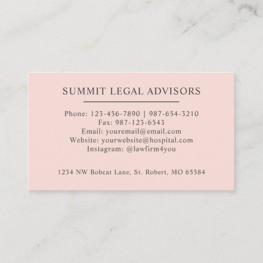 名前をカスタムする淡い色のパステルピンクホワイトブラックモノグラム 名刺 (裏面)