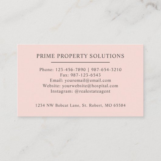 名前をカスタムする淡い色のパステルピンクホワイトブラックモノグラム 名刺 (裏面)