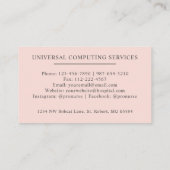 名前をカスタムする淡い色のパステルピンクホワイトブラックモノグラム 名刺 (裏面)