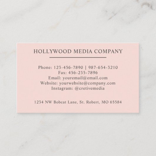 名前をカスタムする淡い色のピーチピンクホワイトブラックモノグラム 名刺 (裏面)