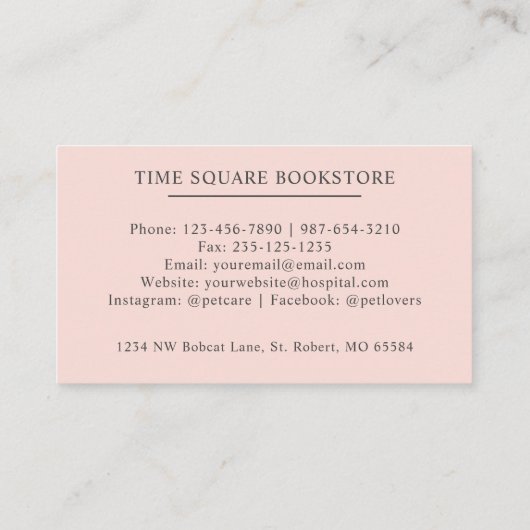 名前をカスタムする淡い色のピーチピンクホワイトブラックモノグラム 名刺 (裏面)