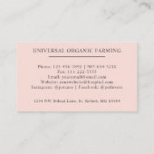 名前をカスタムする淡い色のピーチピンクホワイトブラックモノグラム 名刺 (裏面)