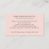 名前をカスタムする淡い色のピーチピンクホワイトブラックモノグラム 名刺 (裏面)