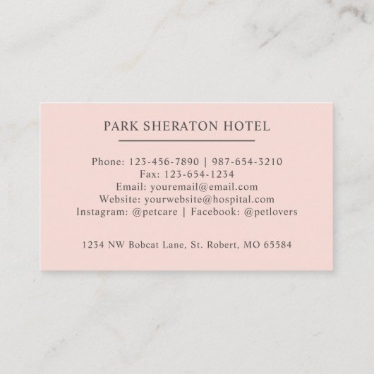 名前をカスタムする淡い色のピーチピンクホワイトブラックモノグラム 名刺 (裏面)