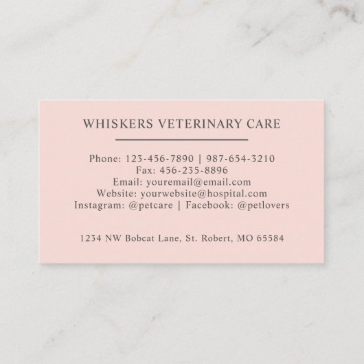 名前をカスタムする淡い色のピーチピンクホワイトブラックモノグラム 名刺 (裏面)