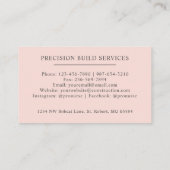 名前をカスタムする淡い色のピーチピンクホワイトブラックモノグラム 名刺 (裏面)