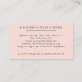 名前をカスタムする淡い色のピーチピンクホワイトブラックモノグラム 名刺 (裏面)