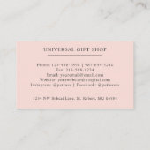 名前をカスタムする淡い色のピーチピンクホワイトブラックモノグラム 名刺 (裏面)