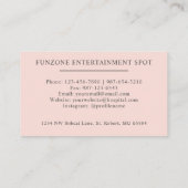 名前をカスタムする淡い色のピーチピンクホワイトブラックモノグラム 名刺 (裏面)