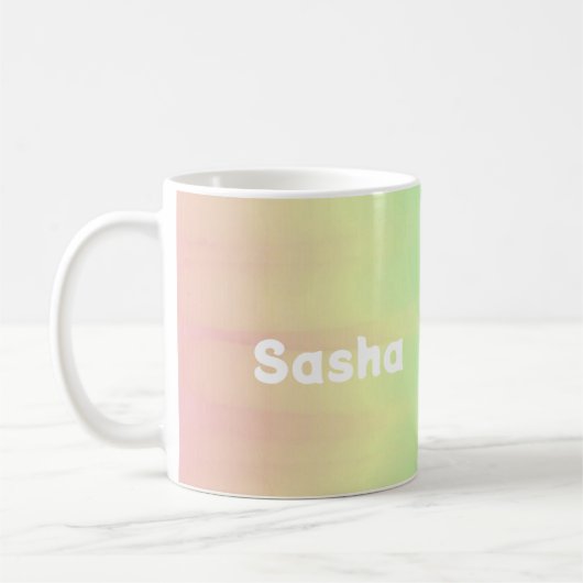 名前をカスタムする混色グラデーション コーヒーマグカップ (左)