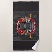 名前をカスタムする溶接機金属加工機溶接工場 ビーチタオル (正面)