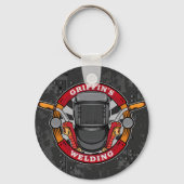 名前をカスタムする溶接機金属加工機溶接店 キーホルダー (正面)